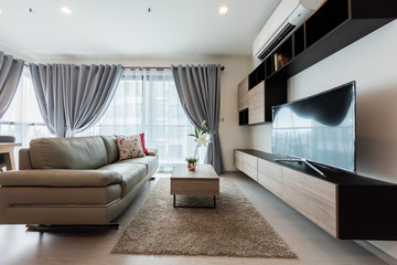 Interior, beautiful apartment, luxurious living room