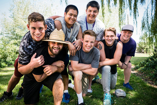 Group portrait of teammates and classmates
