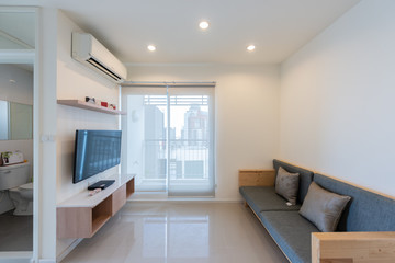 modern living room in bright colors