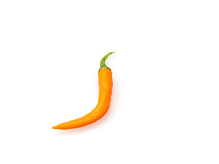 Orange chili peppers. On a white background. Food, seasoning, ingredient.