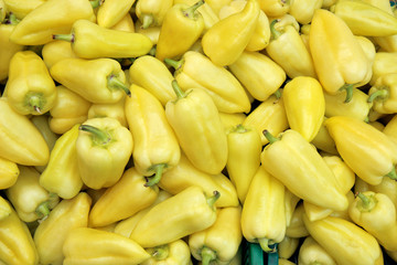 yellow peppers at the market