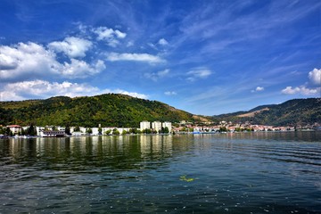 Orsova city seen from the Danube