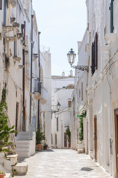 Alley in the white city of Ostuni