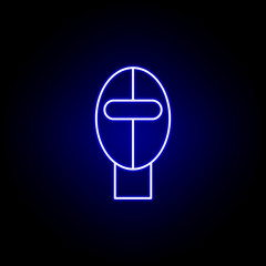 ski overalls line icon in neon style. Element of winter sport illustration. Signs and symbols icon can be used for web, logo, mobile app, UI, UX