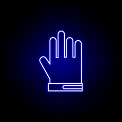 Fototapeta premium winter gloves line icon in neon style. Element of winter sport illustration. Signs and symbols icon can be used for web, logo, mobile app, UI, UX