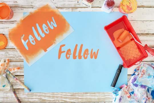 Follow message for social media usage