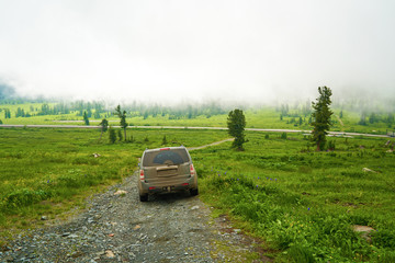 Fototapeta premium car on rural road
