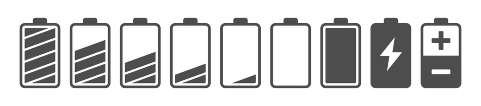 Battery capacity charge icon symbols