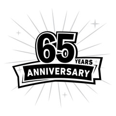 65 years anniversary celebration logo design template. Vector and illustration.