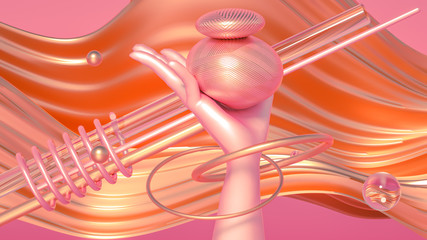 Beautiful minimalism abstraction background. 3d illustration, 3d rendering.