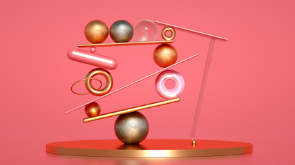 Beautiful minimalism abstraction background. 3d illustration, 3d rendering.