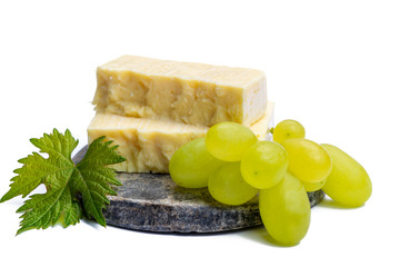 Cheddar cheese collection, block of Cheddar cheese made from cow milk