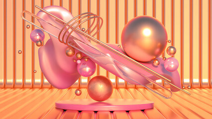 Beautiful minimalism abstraction background. 3d illustration, 3d rendering.