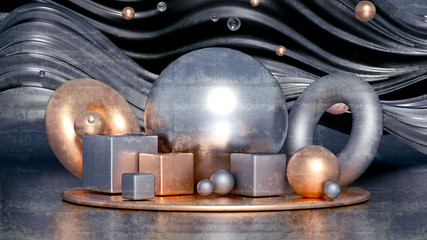 Beautiful minimalism abstraction background. 3d illustration, 3d rendering.