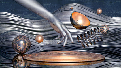 Beautiful minimalism abstraction background. 3d illustration, 3d rendering.