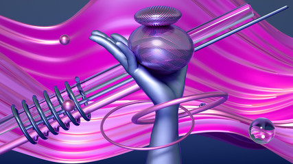 Beautiful minimalism abstraction background. 3d illustration, 3d rendering.
