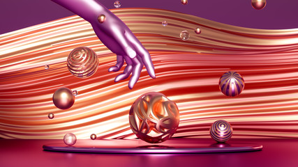 Beautiful minimalism abstraction background. 3d illustration, 3d rendering.