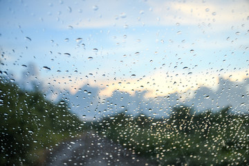 abstract drops glass background / texture fog rain, seasonal background, clear glass with water