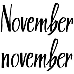 Handwritten name of month november