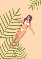 woman summer time vacations design