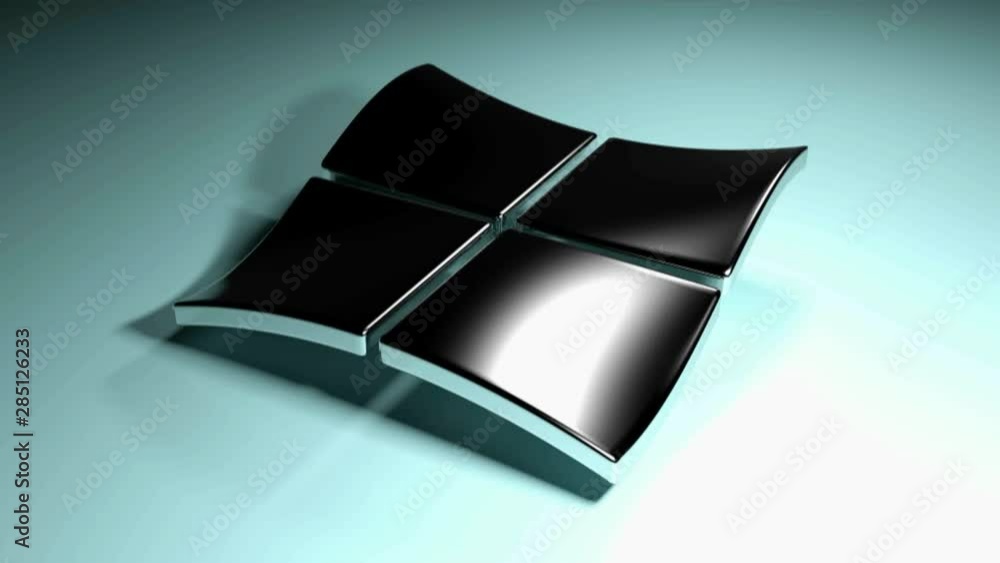Poster abstract background with four metallic chromed waving squares - 3d rendering video clip