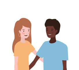 couple of people smiling and hugging each other