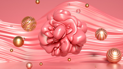 Beautiful minimalism abstraction background. 3d illustration, 3d rendering.