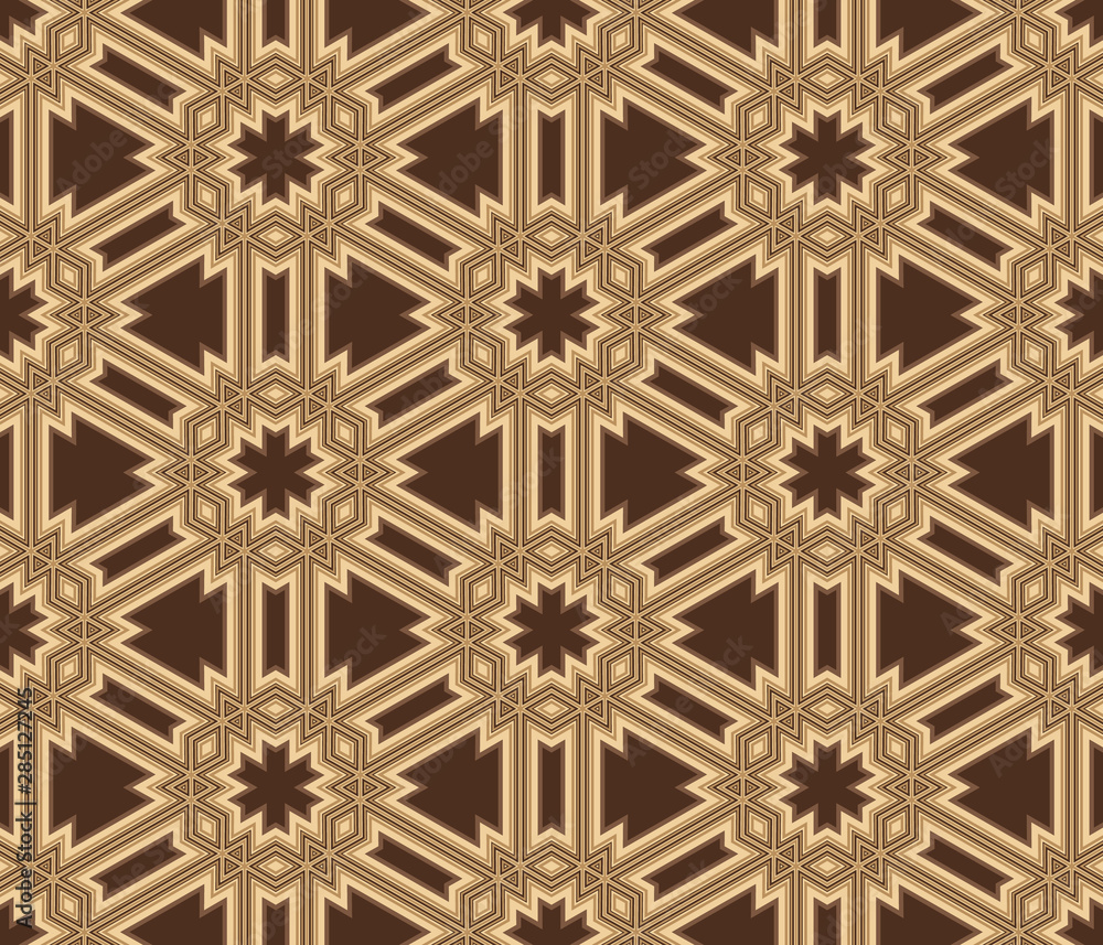 Poster abstract seamless pattern of many shapes. vector kaleidoscope.