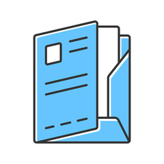 Document folder, paper case color icon. Portfolio isolated vector illustration. Office work, bureaucracy symbol. Corporate documentation management, organization. Company worker, clerk accessory