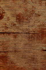 Naklejka premium old wood plank with crack brown vintage wallpaper close up