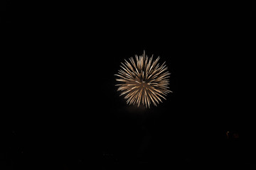 Fototapeta premium View of the fireworks from the square Törlirain on the 4th of july at jugendfest brugg 2019