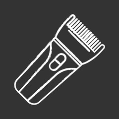 Hair clipper glyph icon. Electric hair trimmer. Haircutting machine. Professional man hairstyling. Hairdresser tool. Silhouette symbol. Negative space. Vector isolated illustration