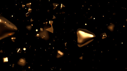 Obraz premium Beautiful golden background. 3d illustration, 3d rendering.