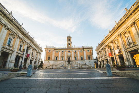 View Of The Capitoline Museums One Summer Morning In Rome, Italy