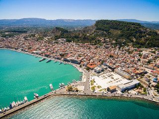 Aerial  view of Zakynthos city in  Zante island, in Greece