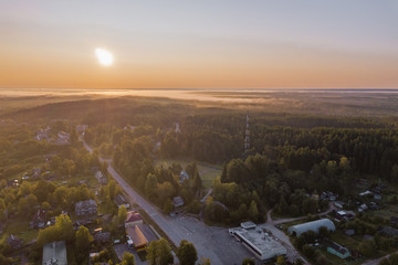 aerial view of rural landscape