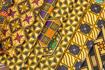 Cheerful and brightly colored batik clothing that is often found in Indonesia.