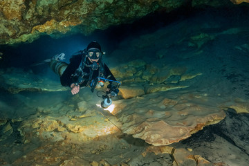 Cave Diving at Madison Blue Spring State Park, Madison County, Florida