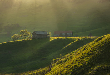 Traditional houses in Fundatura Ponorului, also known as 