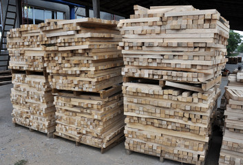 Lumber in the factory