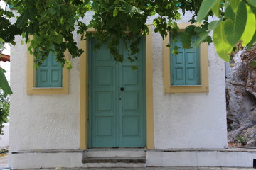 Fototapeta na wymiar Grichische Häuserfront Kos