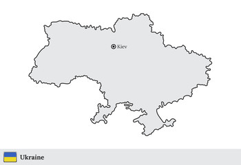 Obraz premium Ukraine vector map with the capital city of Kiev