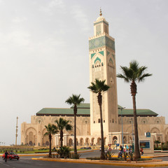 Fototapeta na wymiar Amazing view of Hassan II Mosque in Casablanca