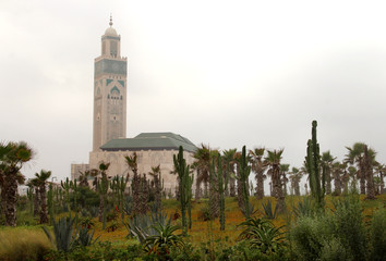Obraz premium Amazing view of Hassan II Mosque in Casablanca