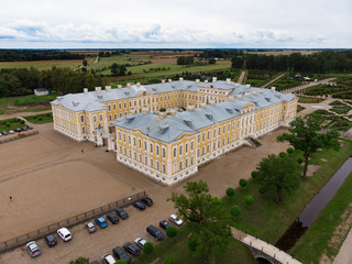 Obraz premium Pilsrundale, Latvia. August, 2019. The Rundale Palace is a landmark and a frequently visited tourist attraction. Beautiful park with a rose garden in the English style. Museum.