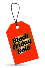 Obraz na płótnie Canvas Black friday sale tag on white background. Vector illustration