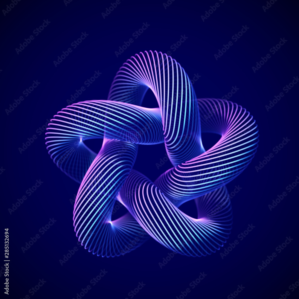 Poster 3d abstract creative background or decoration element. abstract geometric star. information technolo