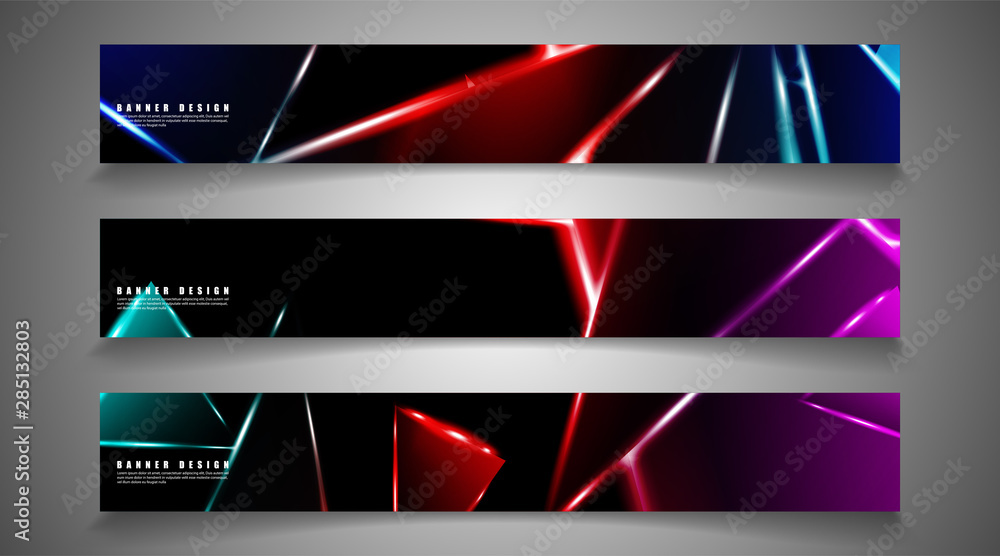 Wall mural minimal banner design. triangular shape vector design background. print templates for ad background