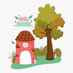 Obraz na płótnie Canvas hello autumn season flat design