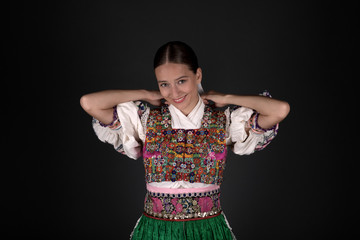 Slovak folklore. Slovakian folklore girl.